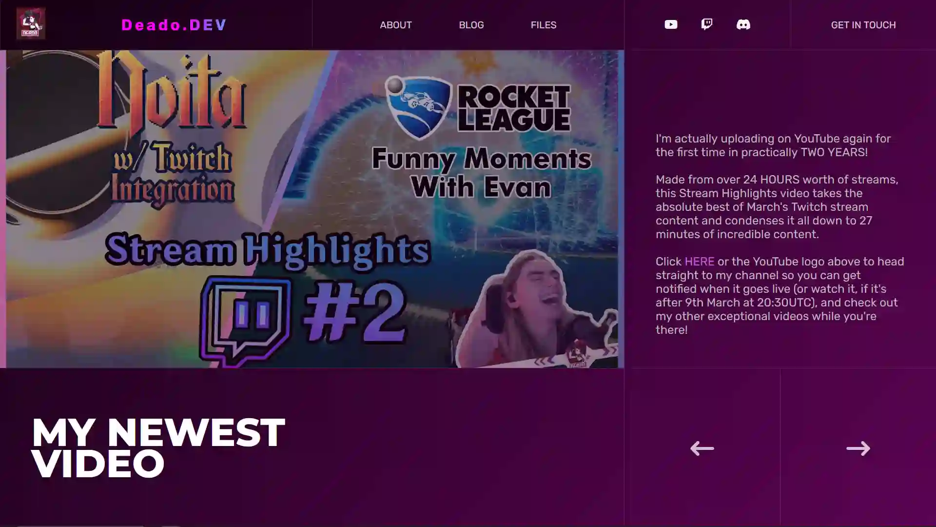 The updated Video announcement on this site